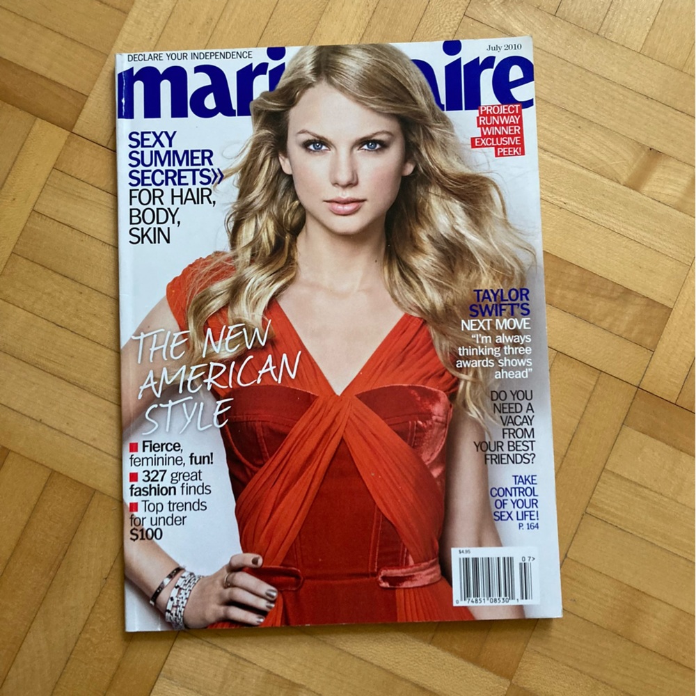 Taylor Swift Marie Claire magazine cover — July 2010 — Rare collectible item 🧡